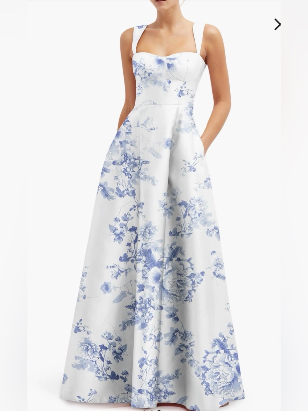 NEW ALFRED SUNG Style D825FP Floral Lace Up Gown, Size 0 - Picture 1 of 11